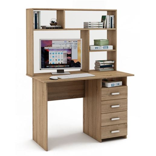 Письменный стол Лайт-5 с надстройкой-Дуб сонома