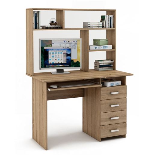 Письменный стол Лайт-5К с надстройкой-Дуб сонома