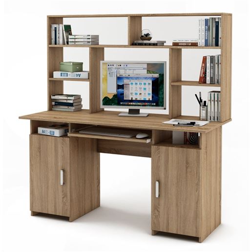 Письменный стол Лайт-6К с надстройкой-Дуб сонома