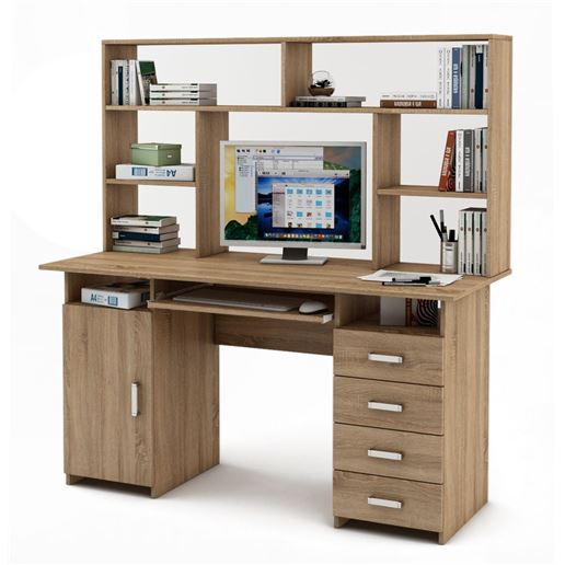 Письменный стол Лайт-7К с надстройкой-Дуб сонома