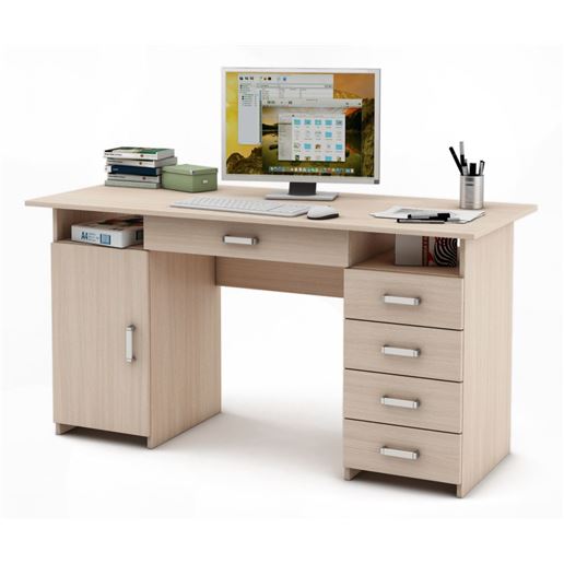 Письменный стол Лайт-7Я-Дуб-молочный