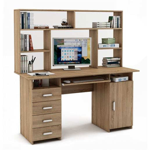 Письменный стол Лайт-8К с надстройкой-Дуб сонома