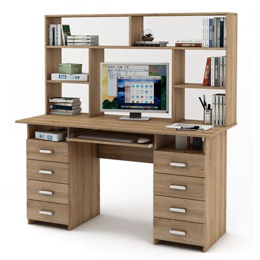 Письменный стол Лайт-9К с надстройкой-Дуб сонома