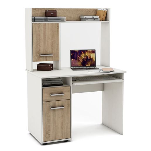 Письменный стол Остин-10-Белый/Дуб-сонома