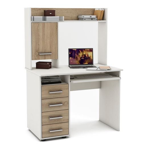 Письменный стол Остин-12-Белый/Дуб-сонома