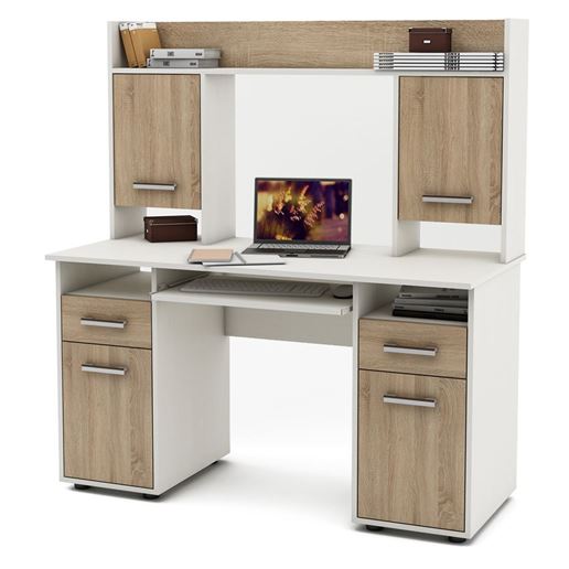 Письменный стол Остин-13-Белый/Дуб-сонома