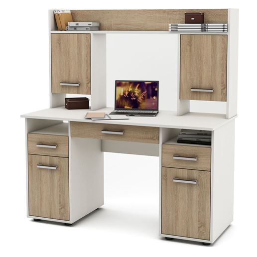 Письменный стол Остин-13Я-Белый/Дуб-сонома