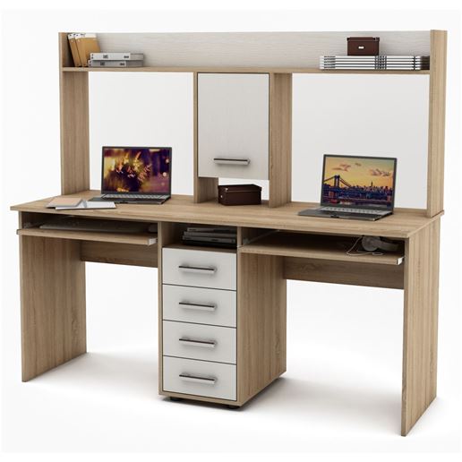 Письменный стол Остин-16-Дуб-сонома/Белый