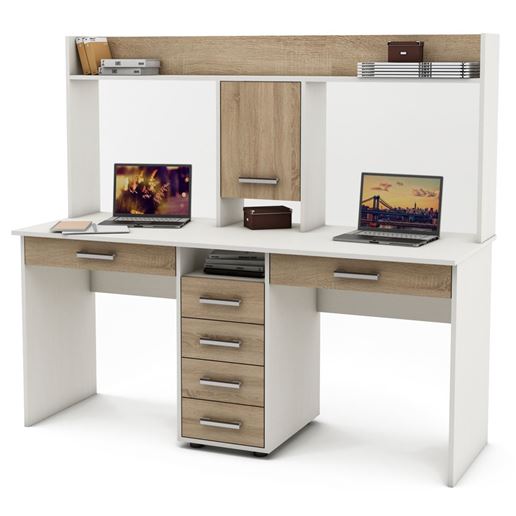Письменный стол Остин-16Я-Белый/Дуб-сонома