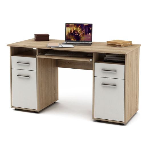 Письменный стол Остин-5-Дуб-сонома/Белый