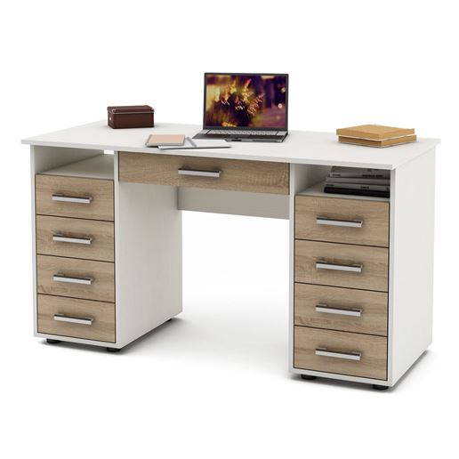 Письменный стол Остин-6Я-Белый/Дуб-сонома
