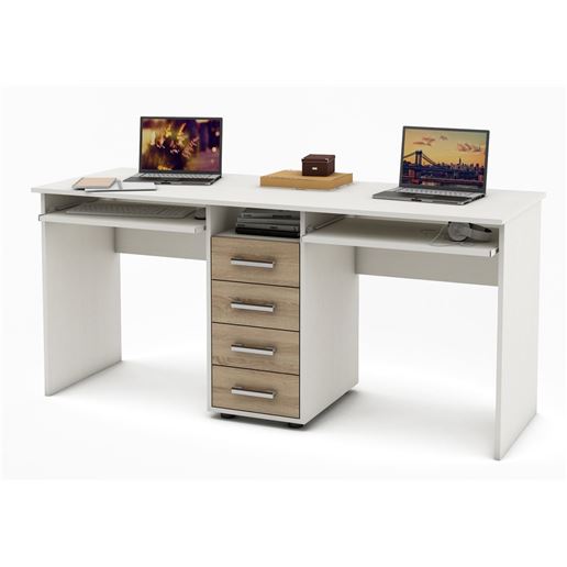 Письменный стол Остин-8-Белый/Дуб-сонома