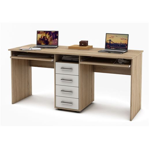 Письменный стол Остин-8-Дуб-сонома/Белый