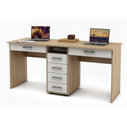 Письменный стол Остин-8Я-Дуб-сонома/Белый