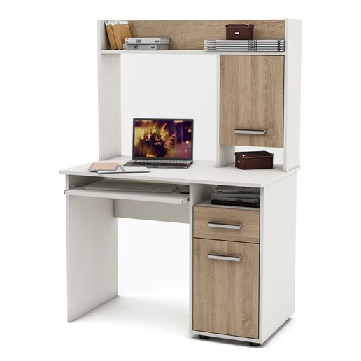 Письменный стол Остин-9-Белый/Дуб-сонома