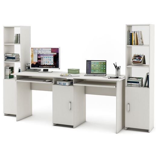 Уголок школьника Лайт-10К (СТЛТ-1 + ПСЛТ-10К + СТЛТ-1)-Белый