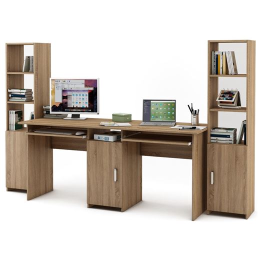 Уголок школьника Лайт-10К (СТЛТ-1 + ПСЛТ-10К + СТЛТ-1)-Дуб сонома