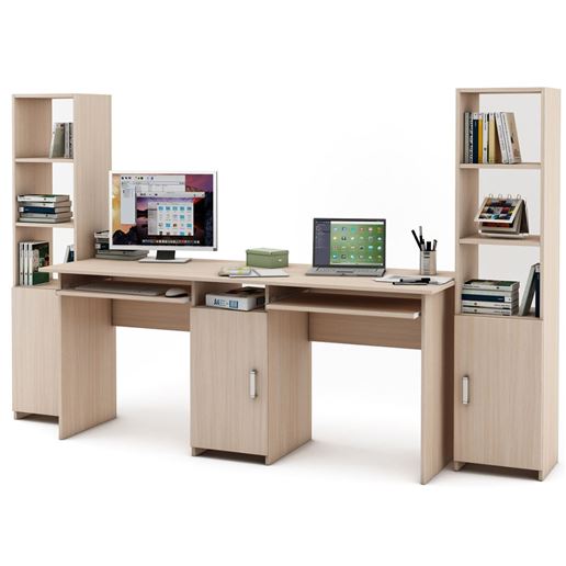 Уголок школьника Лайт-10К (СТЛТ-1 + ПСЛТ-10К + СТЛТ-1)-Дуб-молочный