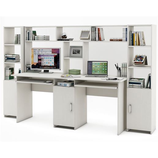 Уголок школьника Лайт-10К с надстройкой (СТЛТ-1 + ПСЛТ-10К-СН + СТЛТ-1)-Белый