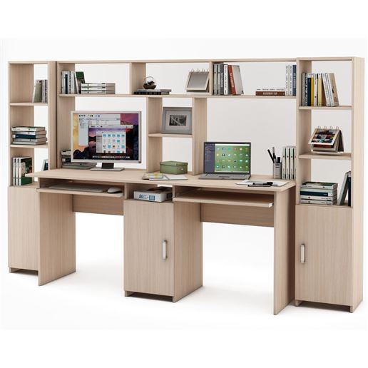 Уголок школьника Лайт-10К с надстройкой (СТЛТ-1 + ПСЛТ-10К-СН + СТЛТ-1)-Дуб-молочный