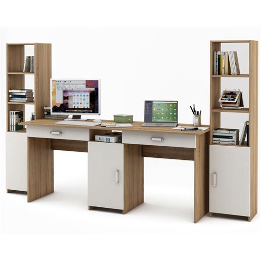 Уголок школьника Лайт-10Я (СТЛТ-1 + ПСЛТ-10Я + СТЛТ-1)-Дуб-сонома/Белый