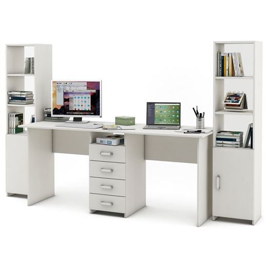 Уголок школьника Лайт-11 (СТЛТ-1 + ПСЛТ-11 + СТЛТ-1)-Белый