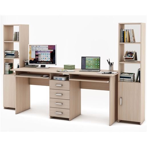 Уголок школьника Лайт-11К (СТЛТ-1 + ПСЛТ-11К + СТЛТ-1)-Дуб-молочный