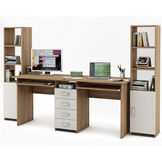 Уголок школьника Лайт-11К (СТЛТ-1 + ПСЛТ-11К + СТЛТ-1)-Дуб-сонома/Белый