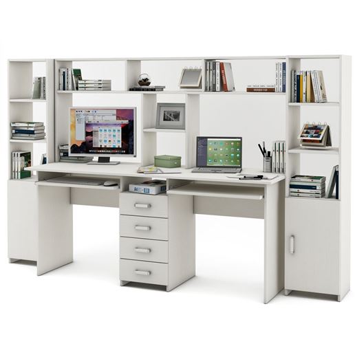 Уголок школьника Лайт-11К с надстройкой (СТЛТ-1 + ПСЛТ-11К-СН + СТЛТ-1)-Белый