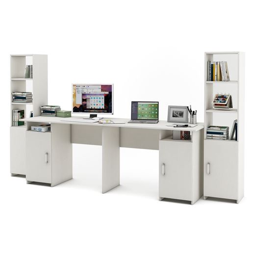 Уголок школьника Лайт-12 (СТЛТ-1 + ПСЛТ-12 + СТЛТ-1)-Белый