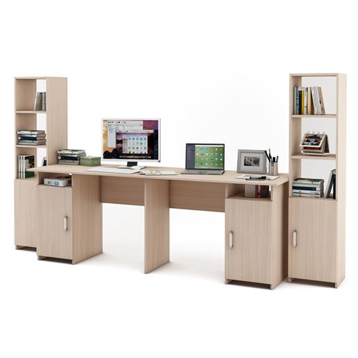 Уголок школьника Лайт-12 (СТЛТ-1 + ПСЛТ-12 + СТЛТ-1)-Дуб-молочный