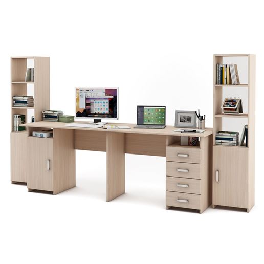 Уголок школьника Лайт-13 (СТЛТ-1 + ПСЛТ-13 + СТЛТ-1)-Дуб-молочный