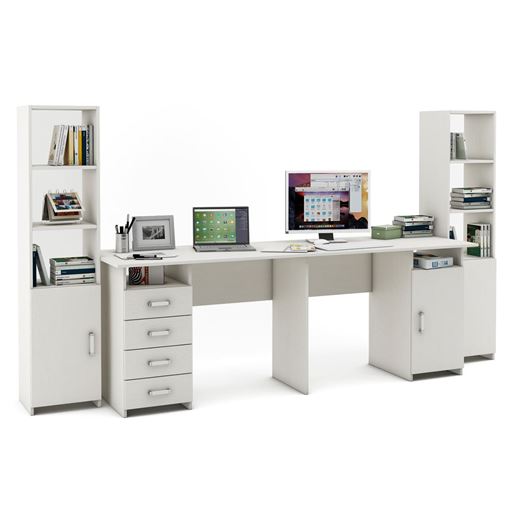 Уголок школьника Лайт-14 (СТЛТ-1 + ПСЛТ-14 + СТЛТ-1)-Белый