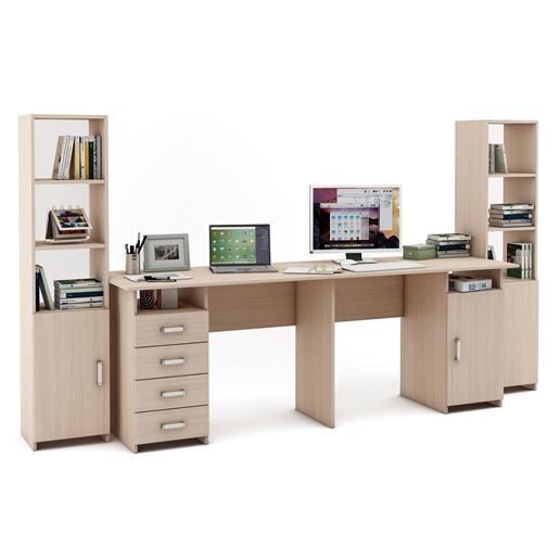 Уголок школьника Лайт-14 (СТЛТ-1 + ПСЛТ-14 + СТЛТ-1)-Дуб-молочный