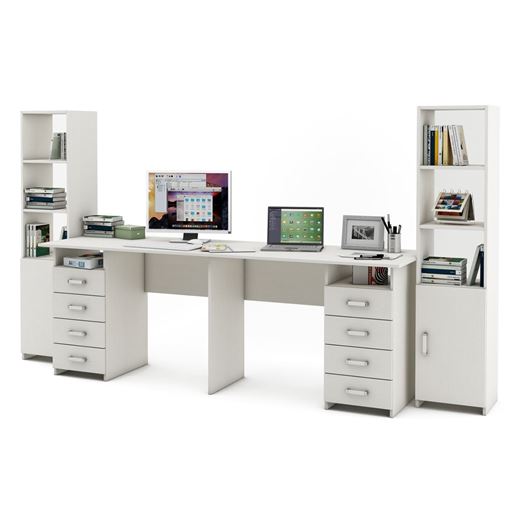 Уголок школьника Лайт-15 (СТЛТ-1 + ПСЛТ-15 + СТЛТ-1)-Белый