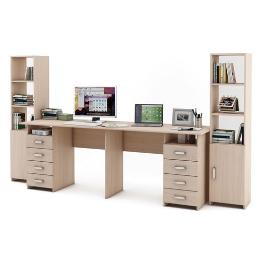 Уголок школьника Лайт-15 (СТЛТ-1 + ПСЛТ-15 + СТЛТ-1)-Дуб-молочный