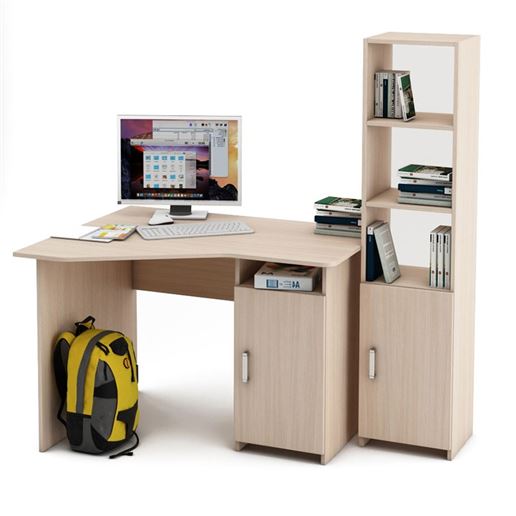 Уголок школьника Лайт-17 (УСЛТ-17 + СТЛТ-1)-Дуб-молочный