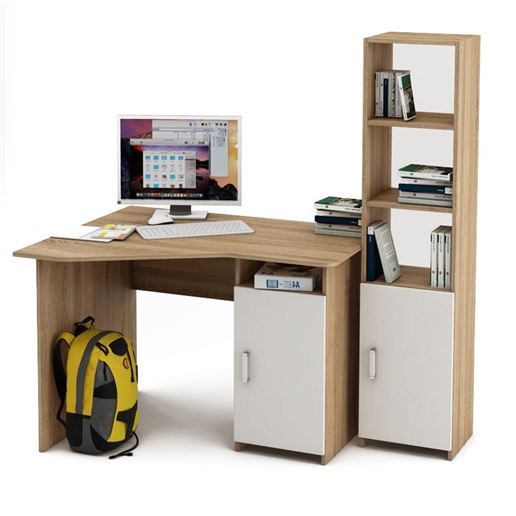 Уголок школьника Лайт-17 (УСЛТ-17 + СТЛТ-1)-Дуб-сонома/Белый