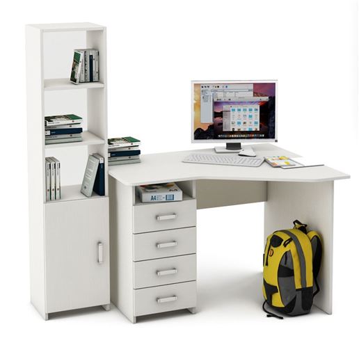 Уголок школьника Лайт-18 ( УСЛТ-18 + СТЛТ-1)-Белый