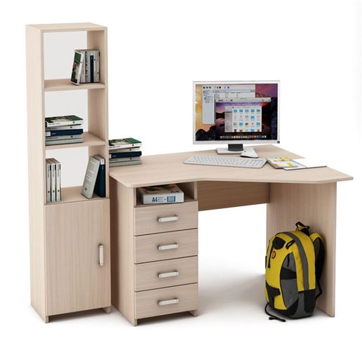 Уголок школьника Лайт-18 ( УСЛТ-18 + СТЛТ-1)-Дуб-молочный