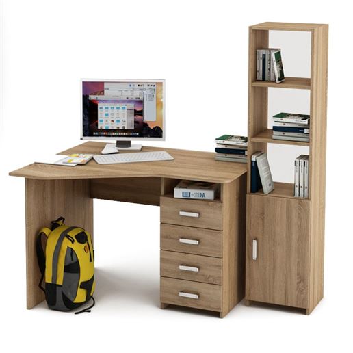 Уголок школьника Лайт-19 (УСЛТ-19 + СТЛТ-1)-Дуб сонома