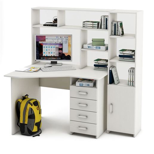 Уголок школьника Лайт-19 с надстройкой  (УСЛТ-19-СН + СТЛТ-1)-Белый