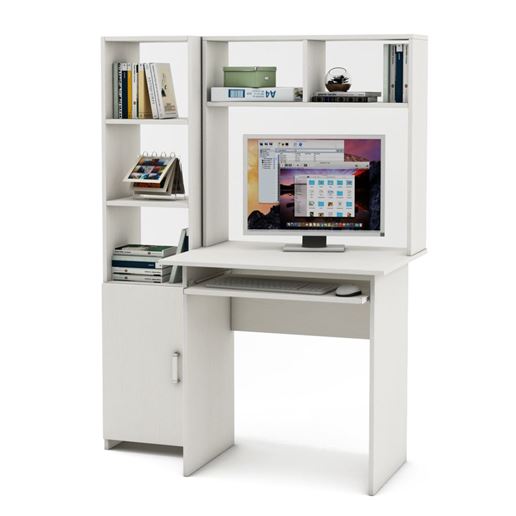 Уголок школьника Лайт-1К с надстройкой (ПСЛТ-1К-СН + СТЛТ-1)-Белый