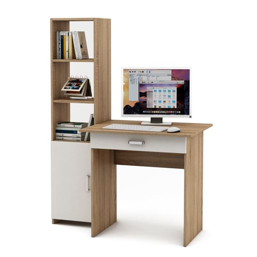 Уголок школьника Лайт-1Я (ПСЛТ-1Я + СТЛТ-1)-Дуб-сонома/Белый