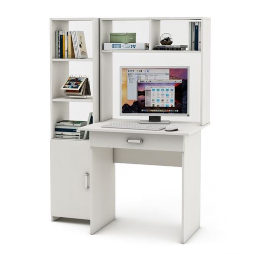 Уголок школьника Лайт-1Я с надстройкой (ПСЛТ-1Я-СН + СТЛТ-1)-Белый