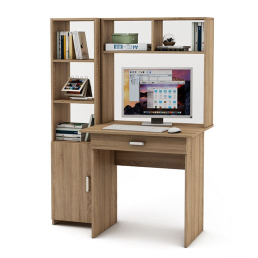 Уголок школьника Лайт-1Я с надстройкой (ПСЛТ-1Я-СН + СТЛТ-1)-Дуб сонома