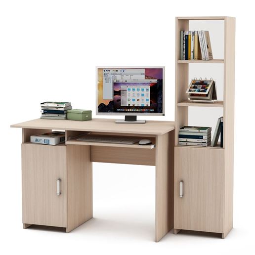 Уголок школьника Лайт-2К  (ПСЛТ-2К + СТЛТ-1)-Дуб-молочный