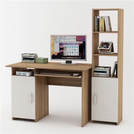 Уголок школьника Лайт-2К  (ПСЛТ-2К + СТЛТ-1)-Дуб-сонома/Белый