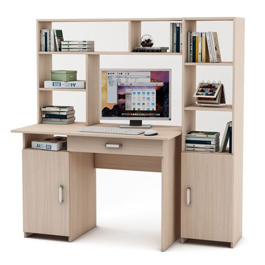 Уголок школьника Лайт-2Я с надстройкой (ПСЛТ-2Я-СН + СТЛТ-1)-Дуб-молочный