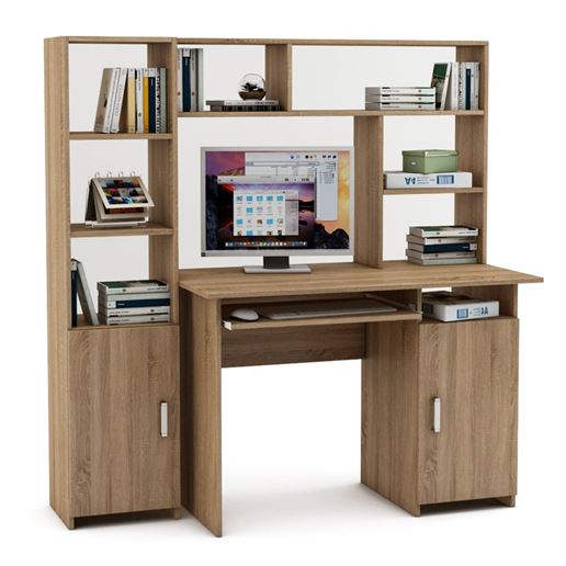 Уголок школьника Лайт-3К с надстройкой (ПСЛТ-3К-СН + СТЛТ-1)-Дуб сонома